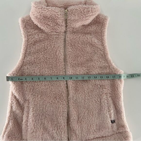 Tommy Hilfiger Fleece Zip Up Light Pink and Gold Vest NWT Medium - Picture 9 of 9
